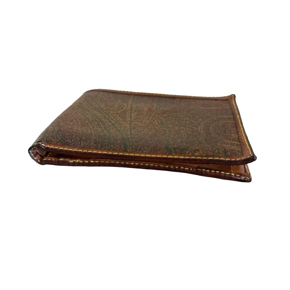 Etro Milano Italy Vintage (good) Burgundy Paisley Men's Bifold Wallet